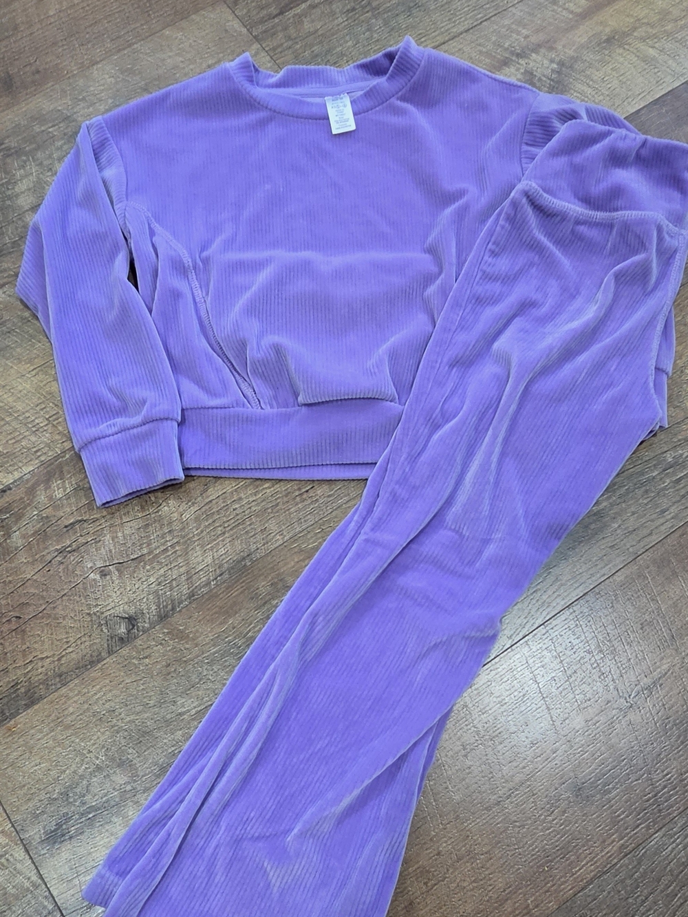Kids Velour Matching Set - Purple